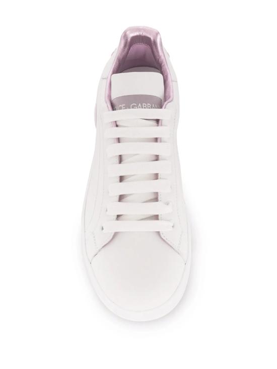 26FW 돌체앤가바나 카프스킨 나파 포르토피노 스니커즈 CK1544 AX61587587 WHITE PINK - DOLCE & GABBANA