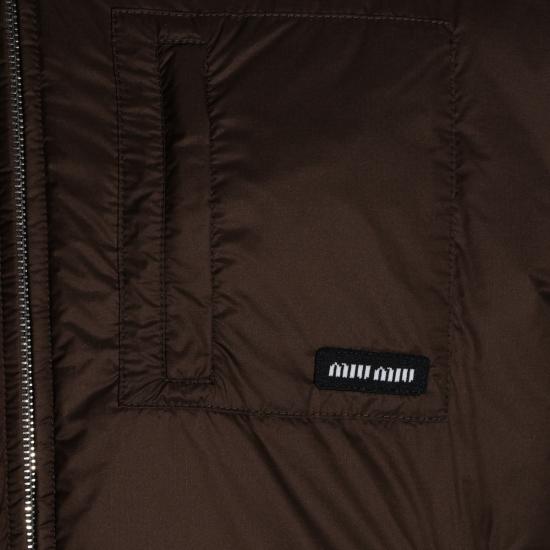 26FW 미우미우 크롭 립스톱 다운 자켓 ML1552SOOO 6202F0324 CACAO - MIU MIU