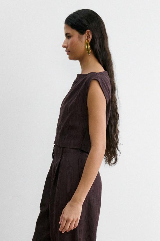  레이첼 코미 블라우스 엠마 탑 브라운 - RACHEL COMEY