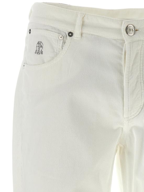 26FW 브루넬로 쿠치넬리 스트레이트 팬츠 M279NI1780C2200 White - BRUNELLO CUCINELLI