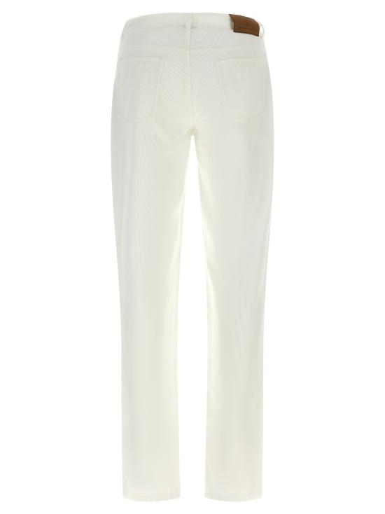 26FW 브루넬로 쿠치넬리 스트레이트 팬츠 M279NI1780C2200 White - BRUNELLO CUCINELLI