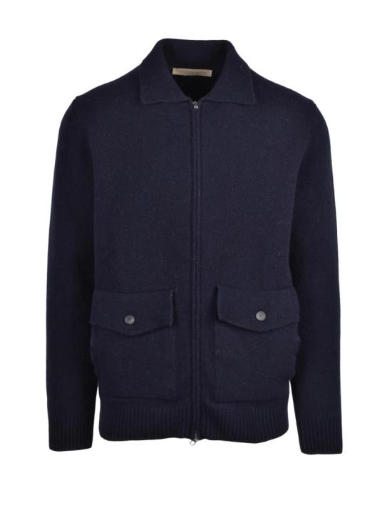 25FW Officina Filati 자켓 블루 울 혼방 지퍼 니트 재킷