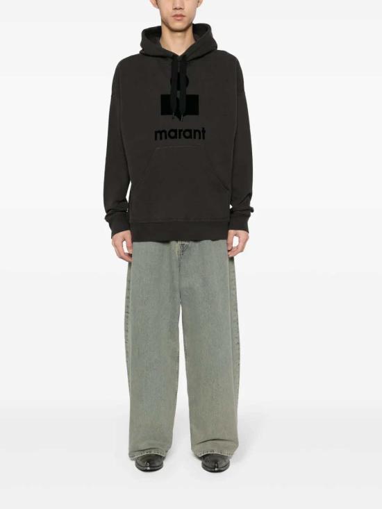 26FW 이자벨마랑 마일리 로고 후드 티셔츠 SW0027HAB1M18H 02FK FADED BLACK - ISABEL MARANT