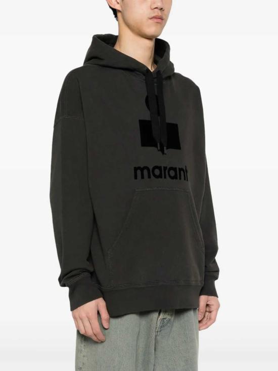 26FW 이자벨마랑 마일리 로고 후드 티셔츠 SW0027HAB1M18H 02FK FADED BLACK - ISABEL MARANT