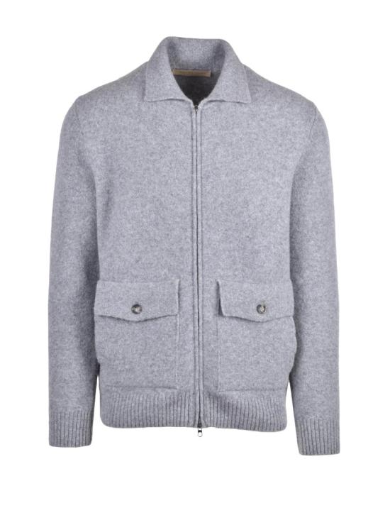25FW Officina Filati 자켓 지퍼 여밈과 클래식 칼라가 있는 니트 재킷