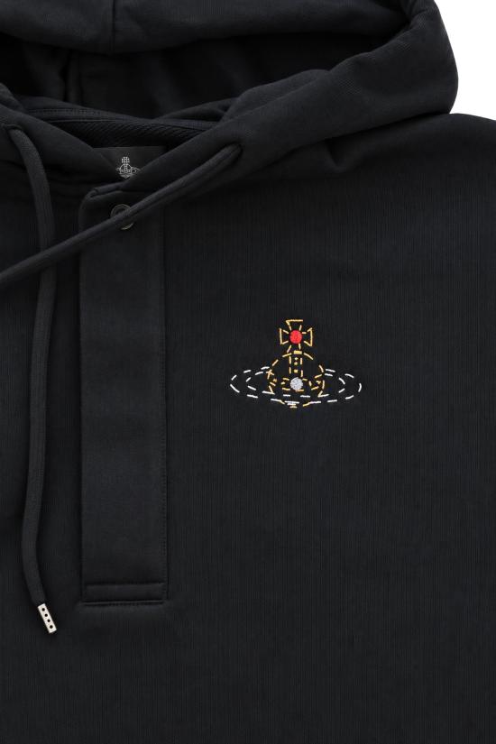 26FW 비비안웨스트우드 ORB 자수 배트윙 후드 2I01000UJ00AS N401 BLACK - VIVIENNE WESTWOOD