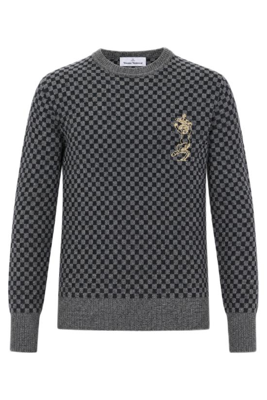 26FW 비비안웨스트우드 스웨터 2701003GC00AF O102 GREY MELANGE NAVY