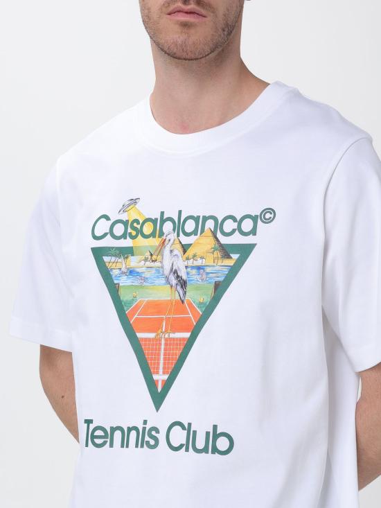 26FW 카사블랑카 반팔 티셔츠 WPF26JTS001 03 White - CASABLANCA