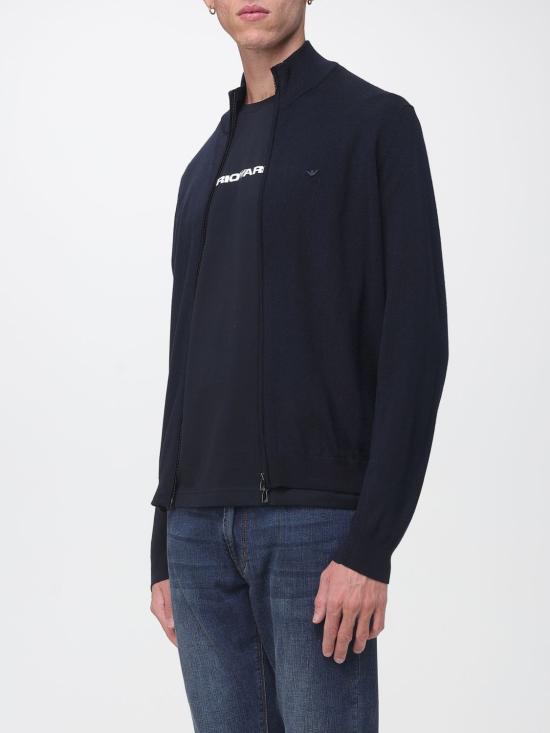 26FW 엠포리오 아르마니 집업 니트 EM004379AF23421 UB118 Blue - EMPORIO ARMANI
