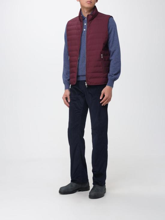 26FW 브루넬로 쿠치넬리 라이트웨이트 테크노 패브릭 다운 베스트 MV4081797 CWB13 Burgundy - BRUNELLO CUCINELLI