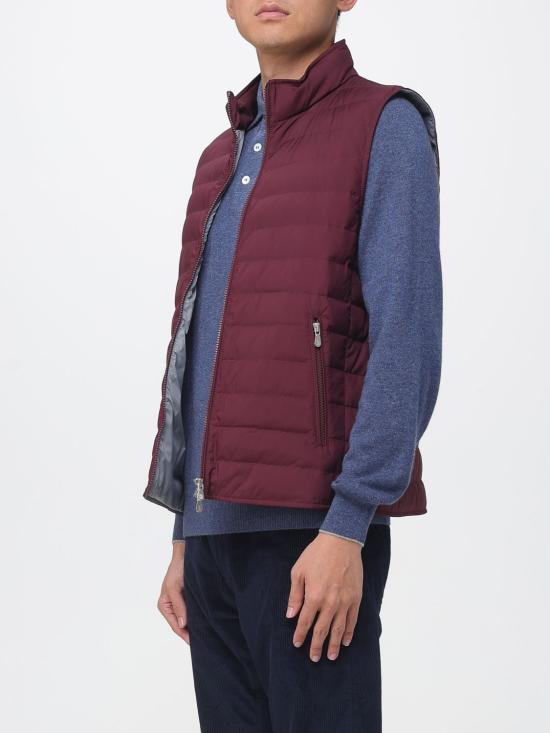 26FW 브루넬로 쿠치넬리 라이트웨이트 테크노 패브릭 다운 베스트 MV4081797 CWB13 Burgundy - BRUNELLO CUCINELLI