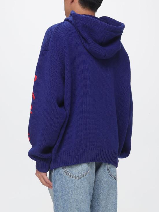26FW 셀린느 리브드 울 후디드 가디건 리브드 울 후디드 가디건 RY0YA4S87 FYM0 Navy - CELINE