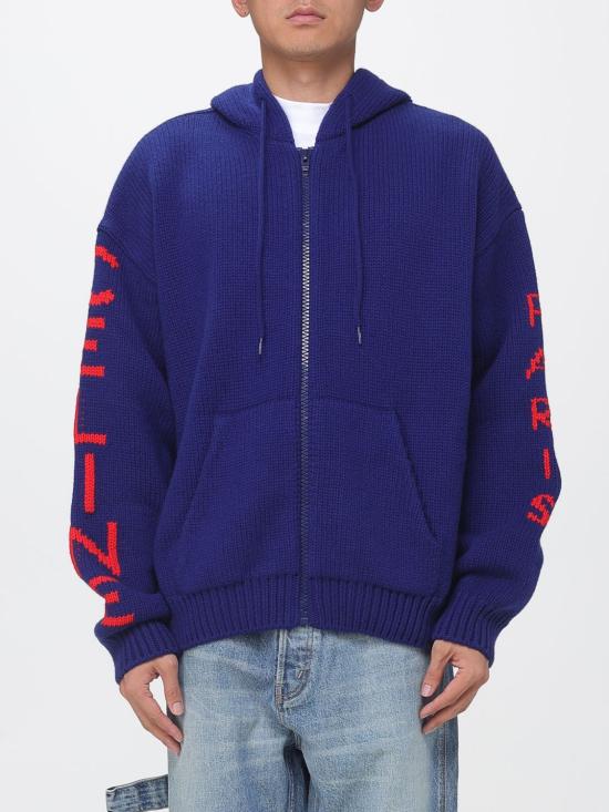 26FW 셀린느 리브드 울 후디드 가디건 리브드 울 후디드 가디건 RY0YA4S87 FYM0 Navy