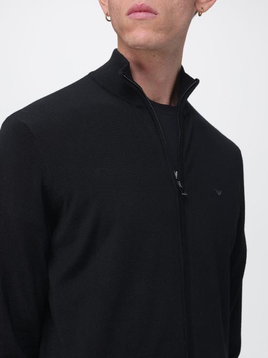 26FW 엠포리오 아르마니 집업 니트 EM004379AF23421 UC001 Black - EMPORIO ARMANI