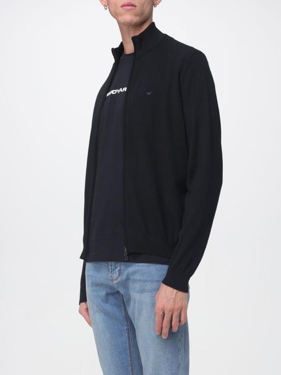 26FW 엠포리오 아르마니 집업 니트 EM004379AF23421 UC001 Black - EMPORIO ARMANI