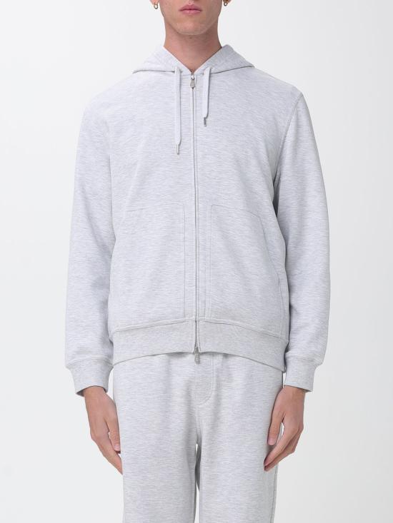 26FW 브루넬로 쿠치넬리 더블 페이스 스웨트 집업 후디 MM8319069G C1250 Grey