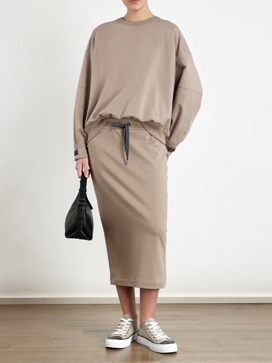  브루넬로 쿠치넬리 긴팔 티셔츠 i254731 BEIGE - BRUNELLO CUCINELLI