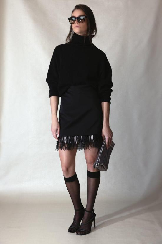  브루넬로 쿠치넬리 스커트 i199092 BLACK - BRUNELLO CUCINELLI