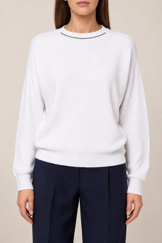  브루넬로 쿠치넬리 스웨터 i261716 WHITE