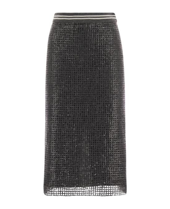  브루넬로 쿠치넬리 스커트 i200299 GRAY - BRUNELLO CUCINELLI