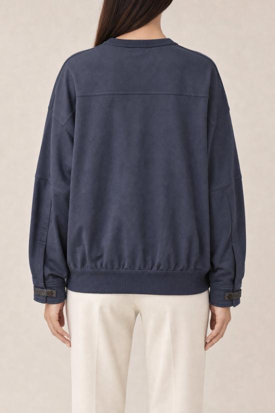  브루넬로 쿠치넬리 긴팔 티셔츠 i254720 NAVY - BRUNELLO CUCINELLI