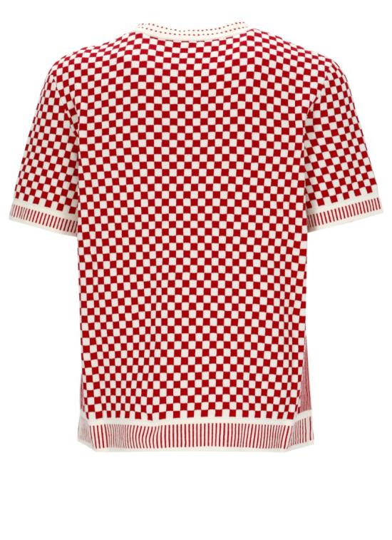 26FW 카사블랑카 반팔 티셔츠 MAW26KW147202COTTON BLEND RED WHITE - CASABLANCA