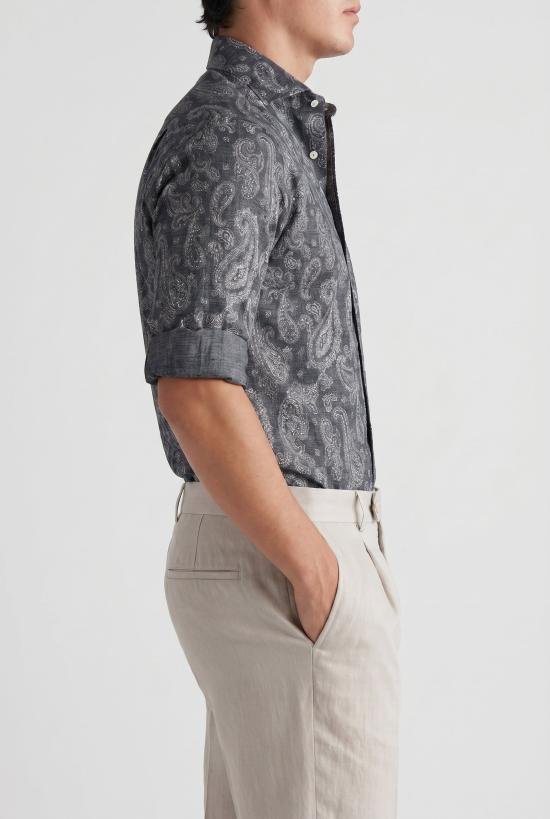  브루넬로 쿠치넬리 셔츠 i162116 GRAY - BRUNELLO CUCINELLI