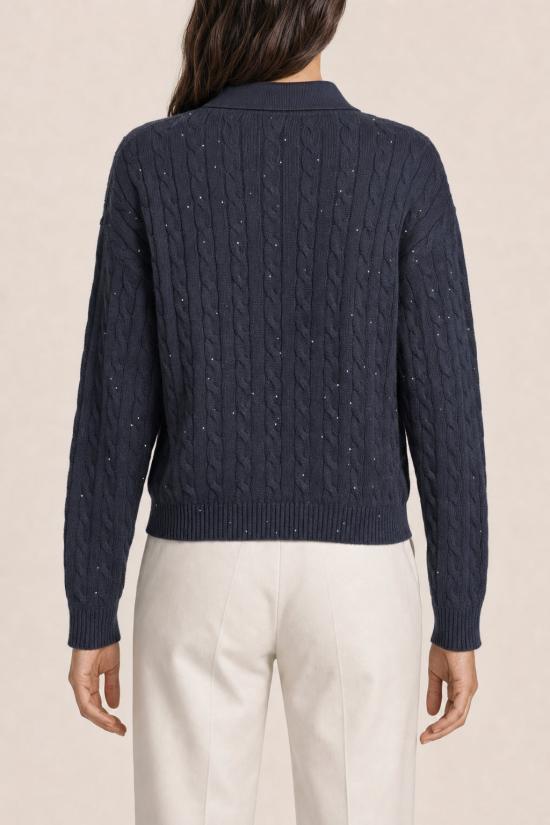  브루넬로 쿠치넬리 스웨터 i262764 NAVY - BRUNELLO CUCINELLI