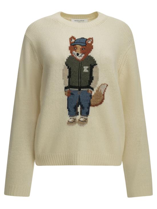 26FW 메종키츠네 스웨터 MRWKJ09KT12410383 White