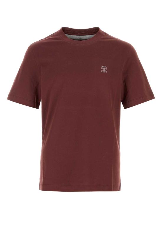 26FW 브루넬로 쿠치넬리 코튼 저지 크루넥 티셔츠 M0B138440 CGL17 Burgundy