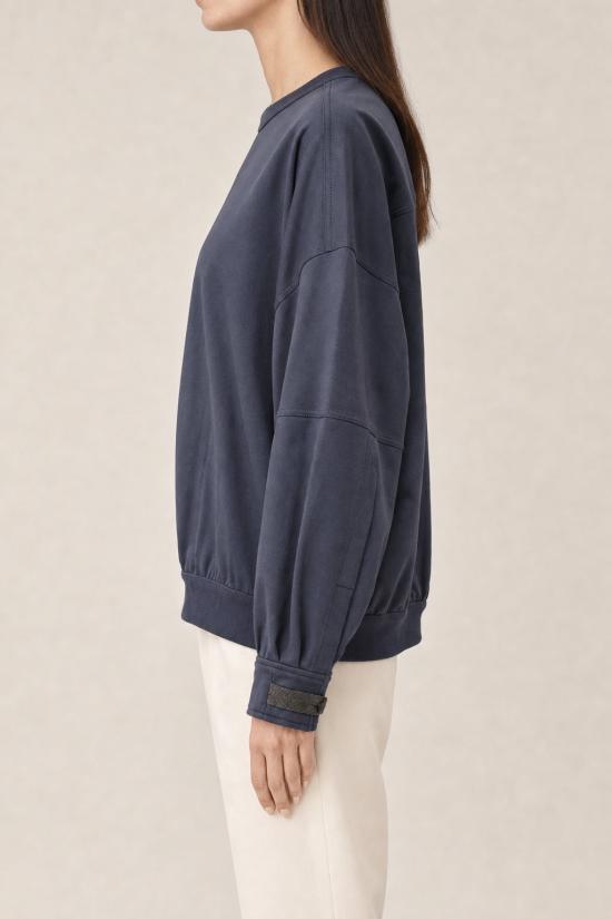  브루넬로 쿠치넬리 긴팔 티셔츠 i254719 NAVY - BRUNELLO CUCINELLI