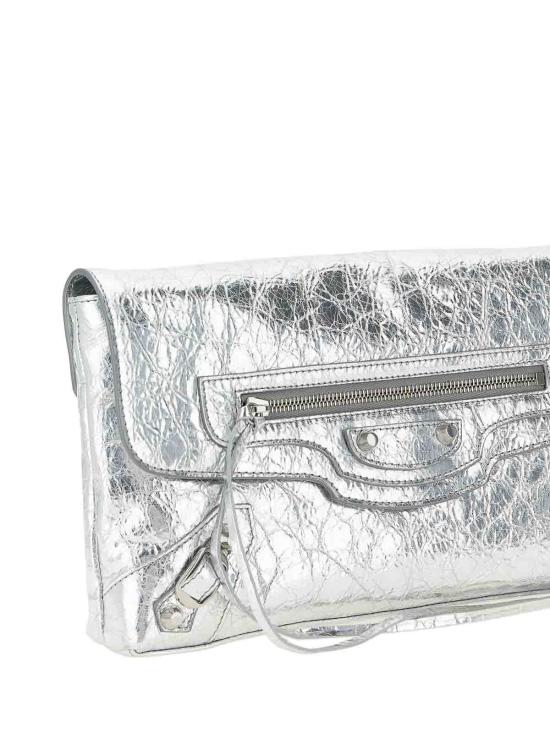 26FW 발렌시아가 르 시티 메탈 램스킨 클러치 8733862AA9R8122 SILVER - BALENCIAGA