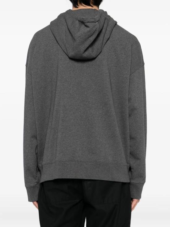 26FW 메종키츠네 폭스 헤드 지퍼 오버사이즈 후드 자켓 PM02138KM0340 H170 DARK GREY MELANGE - MAISON KITSUNE