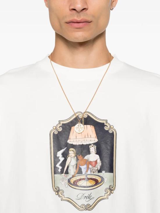 26FW 드롤드무슈 반팔 티셔츠 M TS355 CO002 OW OW OFF WHITE - DROLE DE MONSIEUR