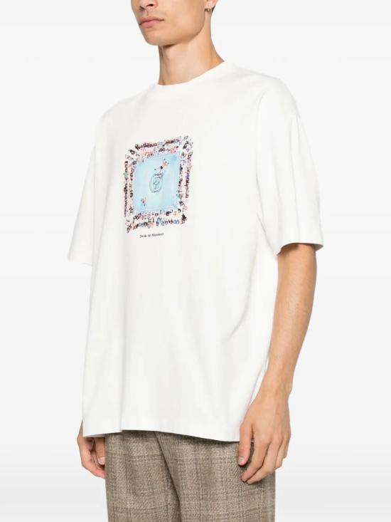 26FW 드롤드무슈 반팔 티셔츠 M TS343 CO002 OW OW OFF WHITE - DROLE DE MONSIEUR