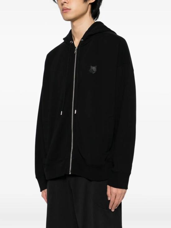 26FW 메종키츠네 폭스 헤드 지퍼 오버사이즈 후드 자켓 PM02138KM0340 P199 BLACK - MAISON KITSUNE