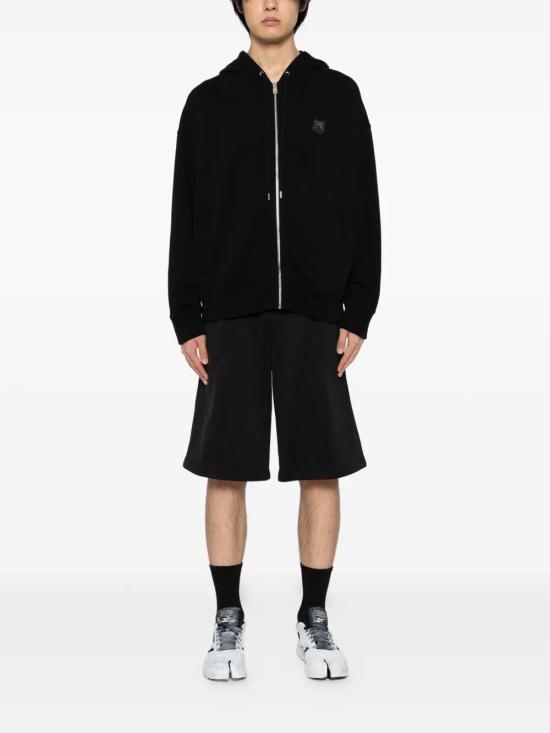 26FW 메종키츠네 폭스 헤드 지퍼 오버사이즈 후드 자켓 PM02138KM0340 P199 BLACK - MAISON KITSUNE