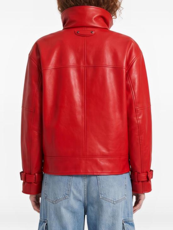 26FW 발렌시아가 가죽 라운드 봄버 재킷 A009FD TUS116400 RED - BALENCIAGA
