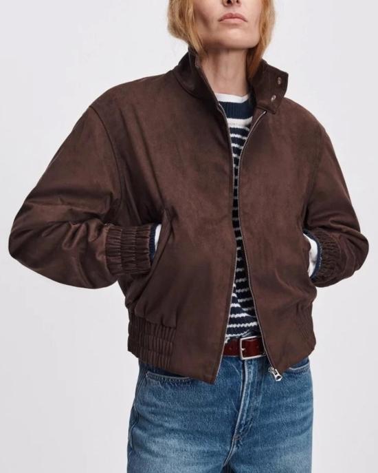  랙앤본 봄버 자켓 Rag & Bone Eliza 봄버 재킷 다크 브라운 - RAG & BONE