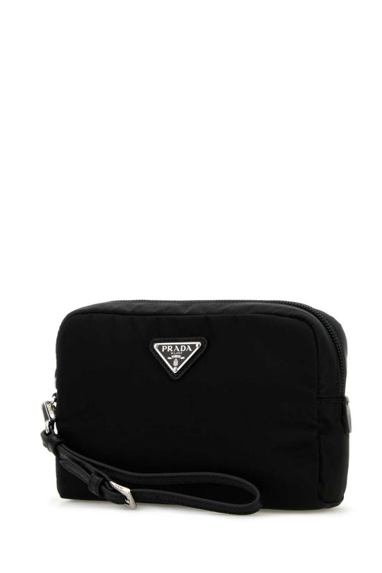  프라다 트라이앵글 로고 리나일론 파우치백 1NS021R067 F0002 BLACK - PRADA