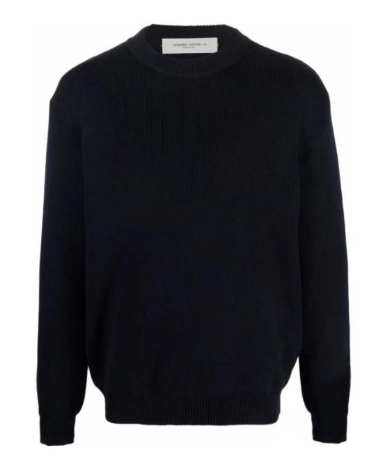 26FW 골든구스 로고 코튼 라운드넥 스웨터 GMP00841 P00066250486 DARK BLUE
