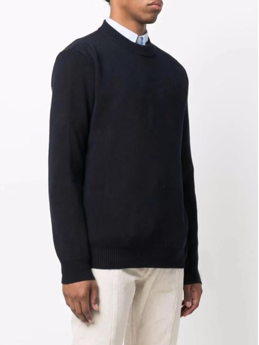 26FW 골든구스 로고 코튼 라운드넥 스웨터 GMP00841 P00066250486 DARK BLUE - GOLDEN GOOSE
