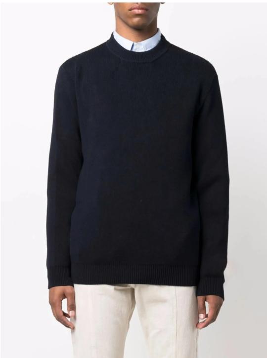 26FW 골든구스 로고 코튼 라운드넥 스웨터 GMP00841 P00066250486 DARK BLUE - GOLDEN GOOSE