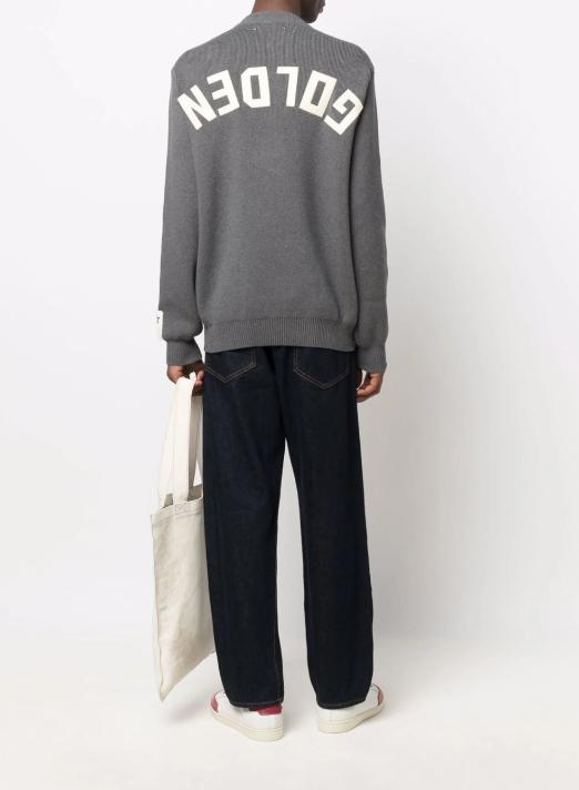 26FW 골든구스 로고 코튼 라운드넥 스웨터 GMP00841 P00066260304 DARK GREY MELANGE - GOLDEN GOOSE
