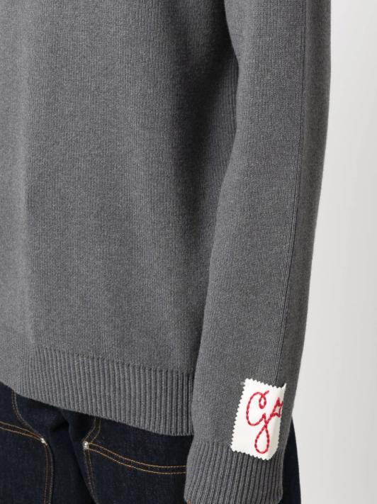26FW 골든구스 로고 코튼 라운드넥 스웨터 GMP00841 P00066260304 DARK GREY MELANGE - GOLDEN GOOSE