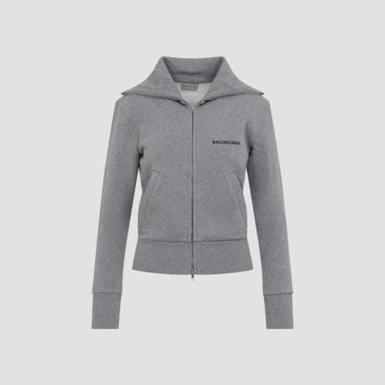 26FW 발렌시아가 피티드 집업 스웨트셔츠 자켓 A009S3 TUVA4 8519 DARK HEATHER GREY - BALENCIAGA