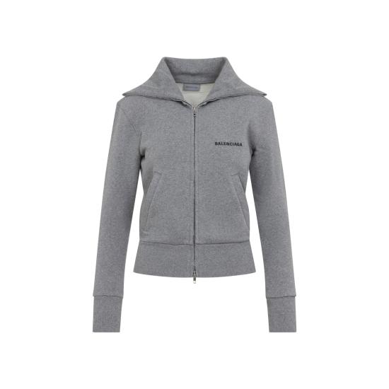 26FW 발렌시아가 피티드 집업 스웨트셔츠 자켓 A009S3 TUVA4 8519 DARK HEATHER GREY - BALENCIAGA