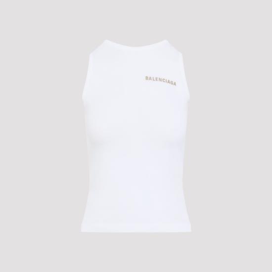 26FW 발렌시아가 코튼 탱크 탑 A000JD T3465 9000 WHITE - BALENCIAGA