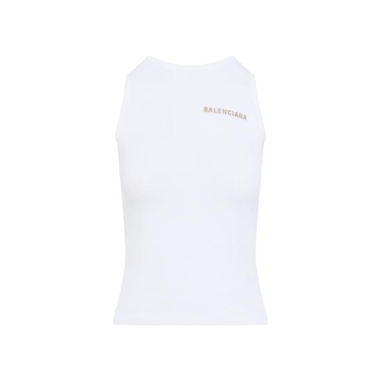 26FW 발렌시아가 코튼 탱크 탑 A000JD T3465 9000 WHITE - BALENCIAGA