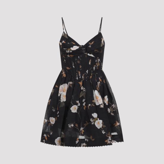 26FW 짐머만 숏 원피스 0189DF262 BLKRM BLACK ROSE MALLOW - ZIMMERMANN